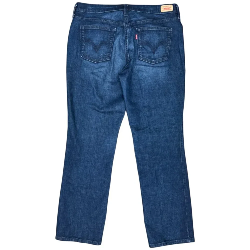EUC Women's LEVI'S 505 Straight Leg Dark Wash Jeans |‎ Size 12S